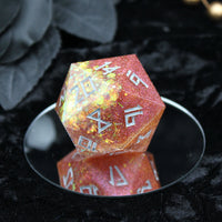 Autumn Splash d20 - 40mm Resin Gaming Die - Runic Font - **Second Quality**