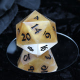 Creamy Gold d20 - 40mm Resin Gaming Die - Roman Font - **Second Quality**