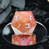 Autumn Splash d20 - 40mm Resin Gaming Die - Runic Font - **Second Quality**