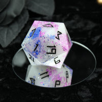 Winter Starburst d20 - 40mm Resin Gaming Die - Runic Font - **Second Quality**