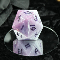 Lavender Dreams d20 - 40mm Resin Gaming Die - Roman Font - **Second Quality**