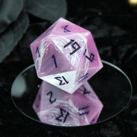 Lavender Dreams d20 - 40mm Resin Gaming Die - Runic Font - **Second Quality**