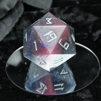 Mauve Nebula d20 - 40mm Resin Gaming Die - Runic Font - **Second Quality**