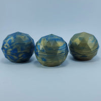 Blue and Gold Prism Eggs - Set of 3 - Soft