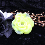 Yellow Glow Lover's Rose - Grind Toy & Mini Penetratable - Soft Firmness, (00-31), Near Clear, GITD