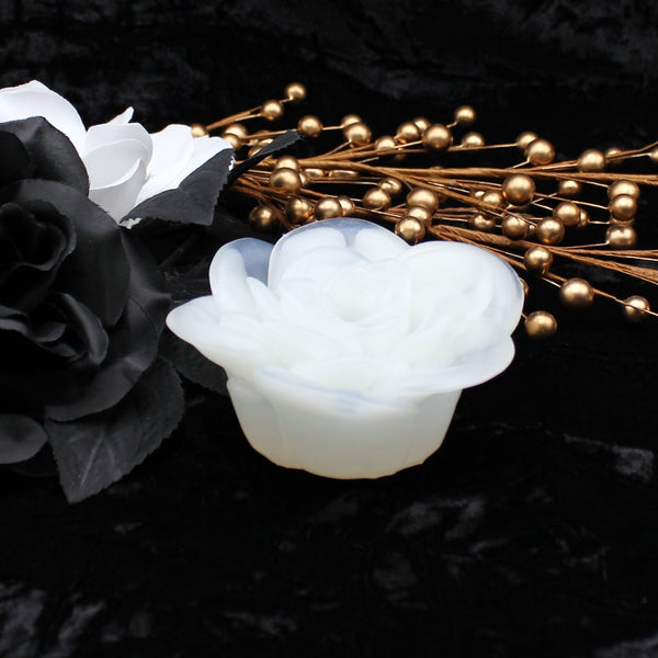 White Glow Lover's Rose - Grind Toy & Mini Penetratable - Soft Firmness, (00-31), Near Clear, GITD