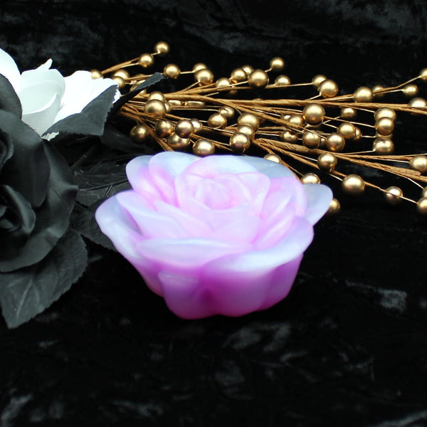 Purple Glow Lover's Rose - Grind Toy & Mini Penetratable - Soft Firmness, (00-31), Near Clear, GITD